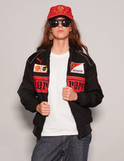Women's Vintage Ferrari Racing Jacket in Black | Stuart Trevor