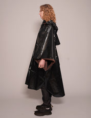 Women's Black Vinyl Poncho | Stuart Trevor