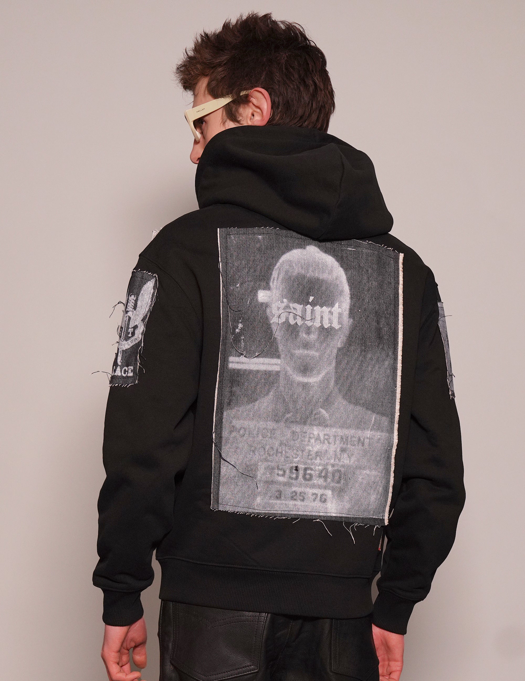ST Multipatch Zip Hoodie in Black | Stuart Trevor