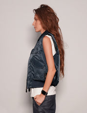 Women's Lightweight Bomber Gilet Jacket in Navy Blue | Stuart Trevor