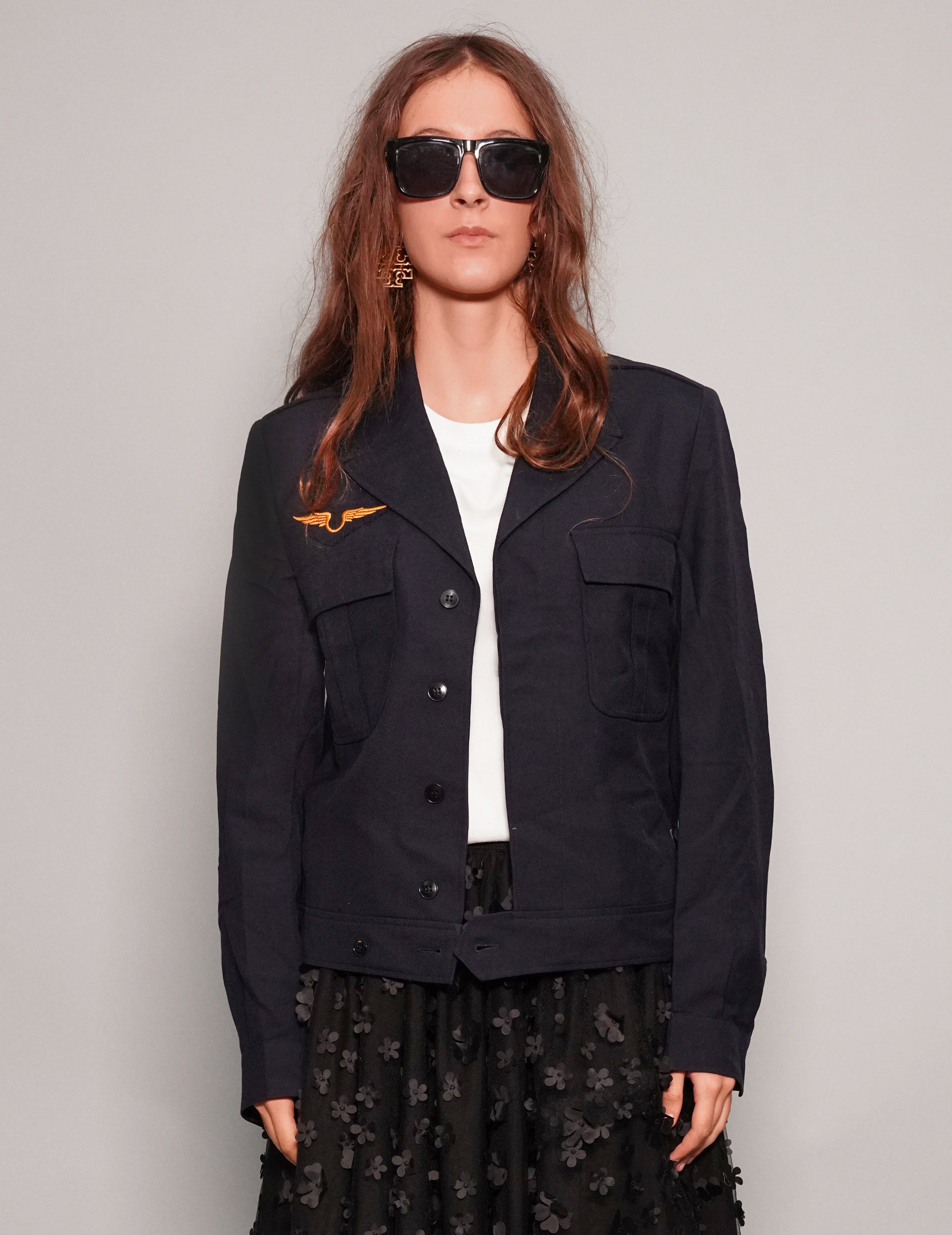 Women's Vintage Military Air Force Jacket in Navy | Stuart Trevor