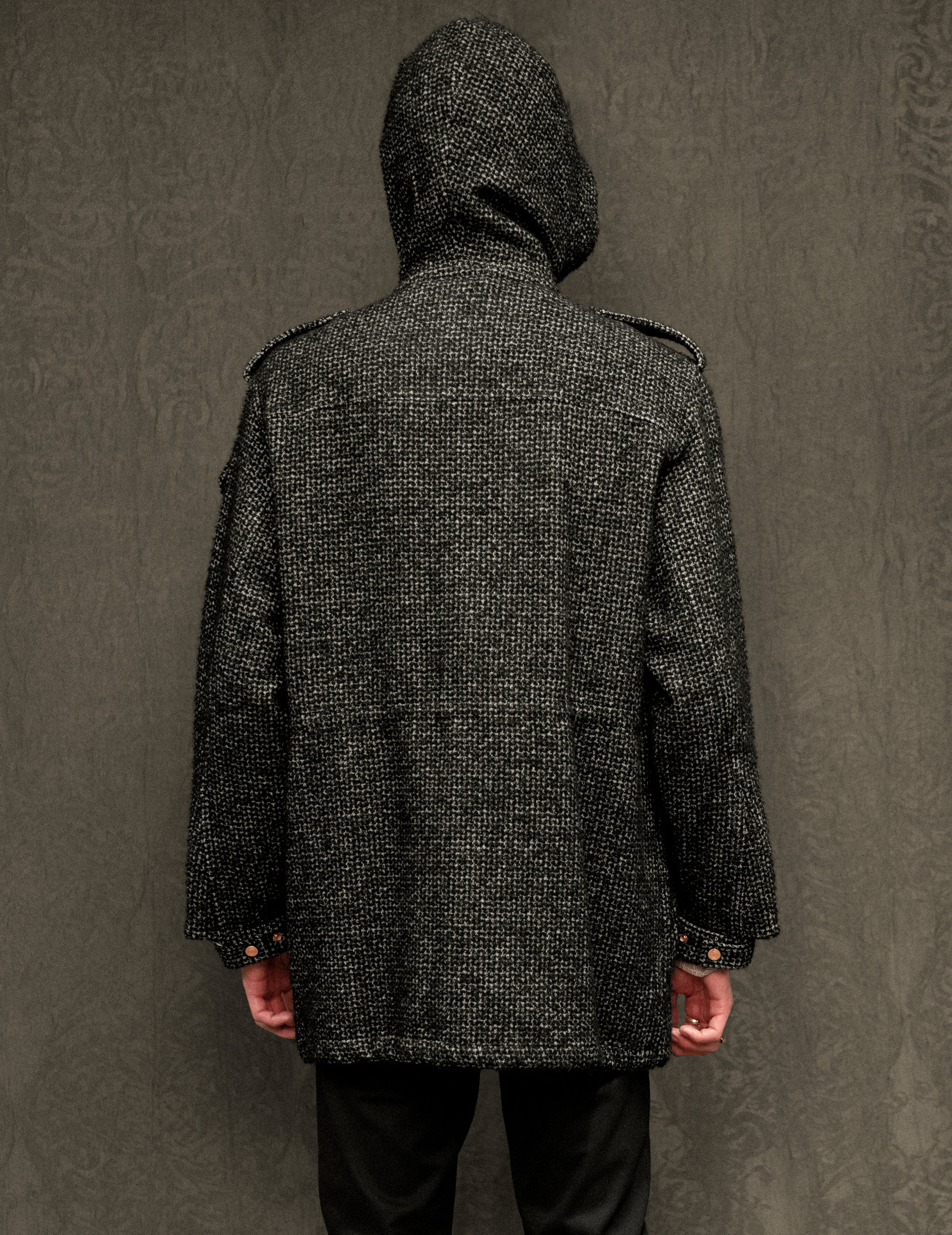 Parka IMMORTAL Peter - Tweed Anthracite et Noir