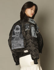 MA 1 Patched Bomber in Black