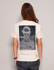 Women's White Graphic T-Shirt with David Bowie Patches | Stuart Trevor