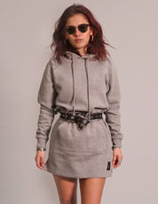Women's Grey Hoodie Dress with Black Sequin Back | Stuart Trevor