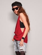 Women's Graphic Print Vest in Red | Stuart Trevor