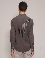 Men's Dark Grey Shirt with David Bowie Print | Stuart Trevor