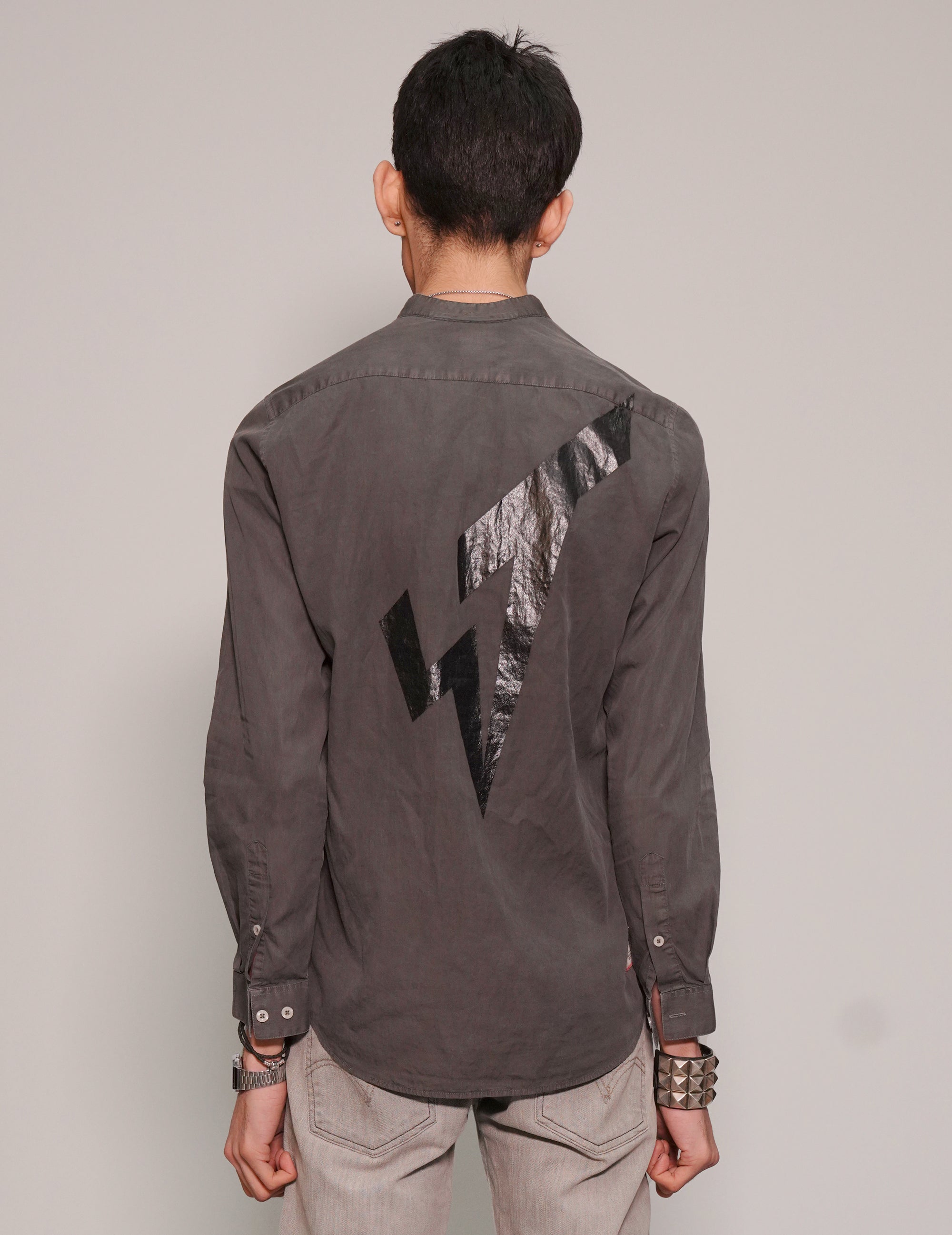 Men's Dark Grey Shirt with David Bowie Print | Stuart Trevor