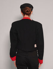 Women's Vintage Military Guards Jacket in Black & Red | Stuart Trevor