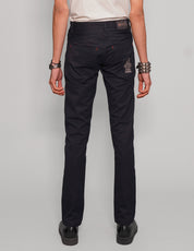 Men's Button Down Cotton Twill Skinny Jeans in Navy Blue | Stuart Trevor