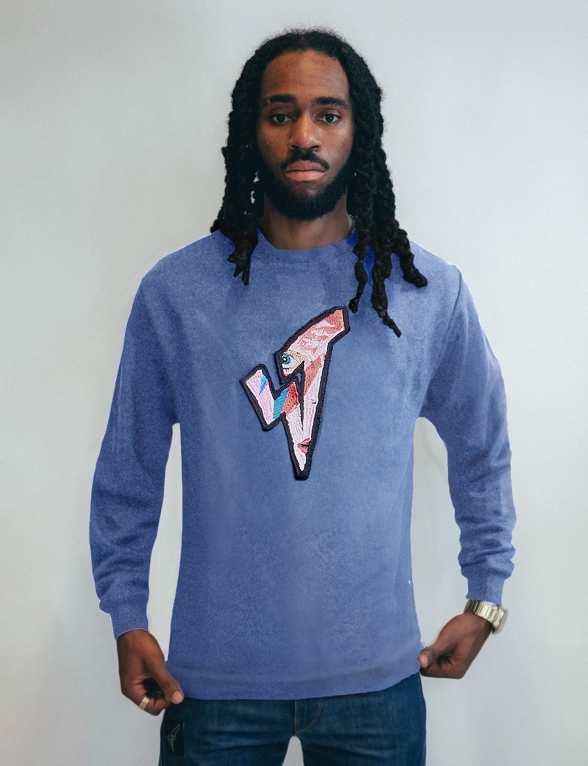 ST Aladdin Sane – Langärmliges Logo-T-Shirt in Blau