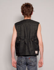 Men's Vintage Tactical Utility Gilet in Black | Stuart Trevor