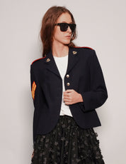 Women's Vintage Military Army Jacket in Navy Blue | Stuart Trevor