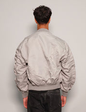 Men's Vintage Lightweight Bomber Jacket in Light Grey | Stuart Trevor