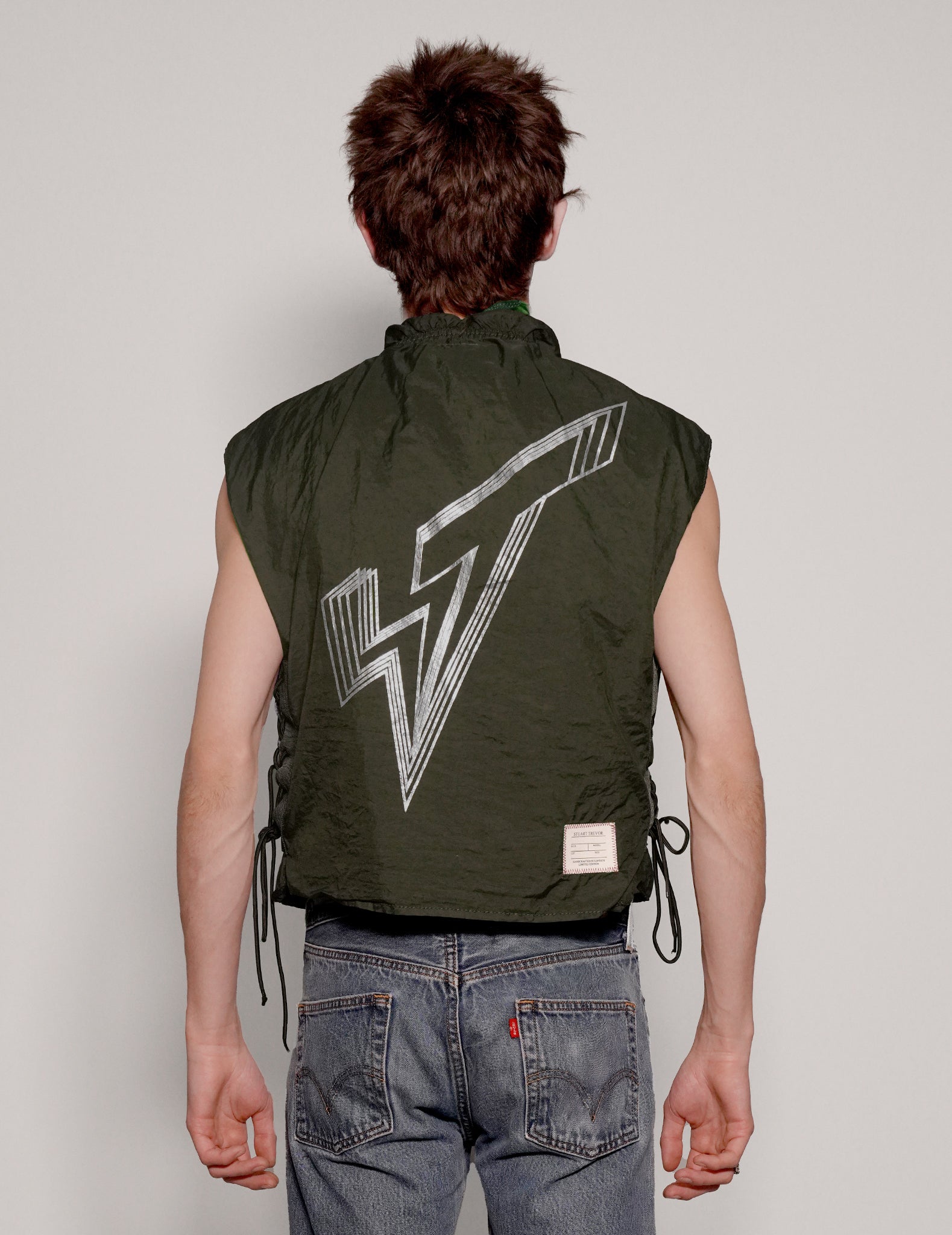 Men's Vintage Military Flak Gilet Jacket in Khaki Green | Stuart Trevor