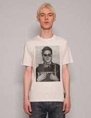 Men's Graphic T-Shirt with Elvis Print in White | Stuart Trevor