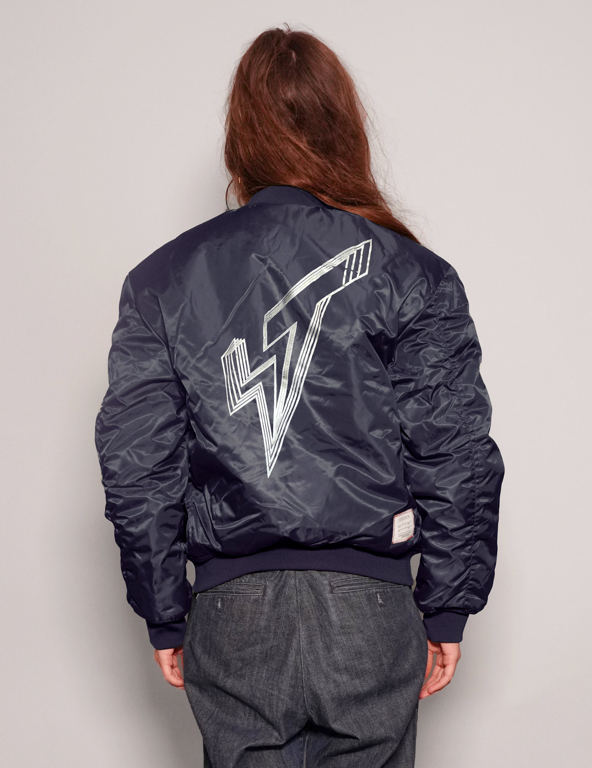 Women's MA-1 Bomber Jacket in Navy Blue | Stuart Trevor