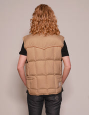 Women's Vintage Puffer Gilet with Patches | Stuart Trevor