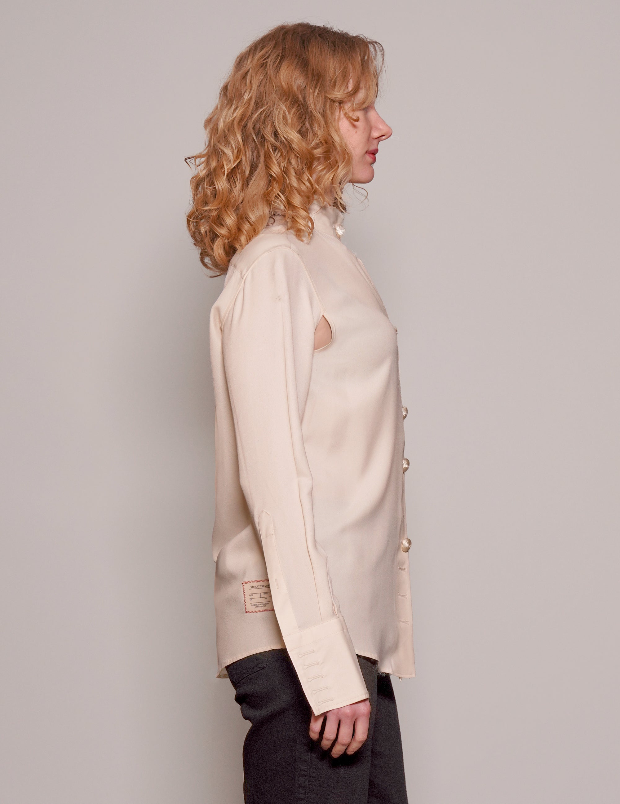Women's Vintage Neck-Tie Blouse in Cream | Stuart Trevor