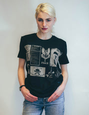 T-Shirt with Printed Patches in Black
