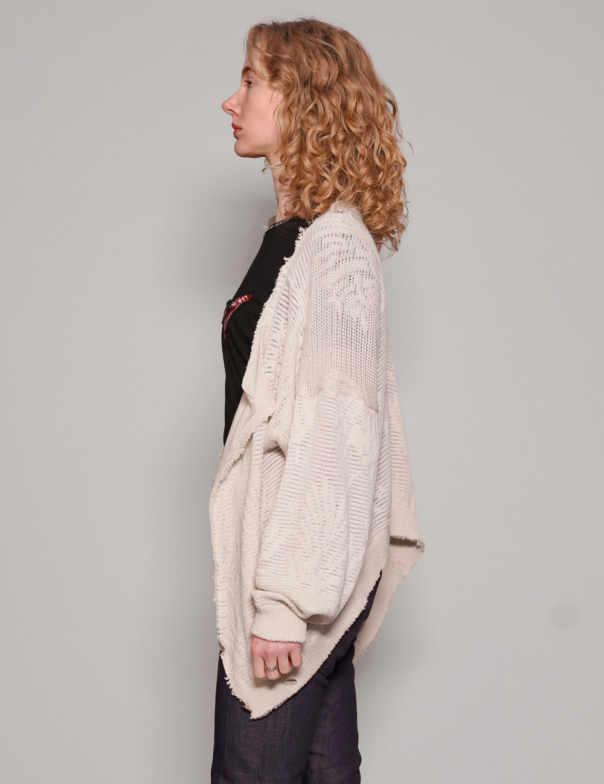 Women's Vintage Wool Knitted Jumper in White | Stuart Trevor