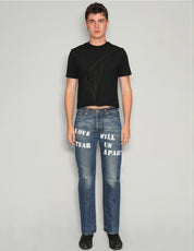Men's Vintage Blue Jeans with Graphic Print | Stuart Trevor