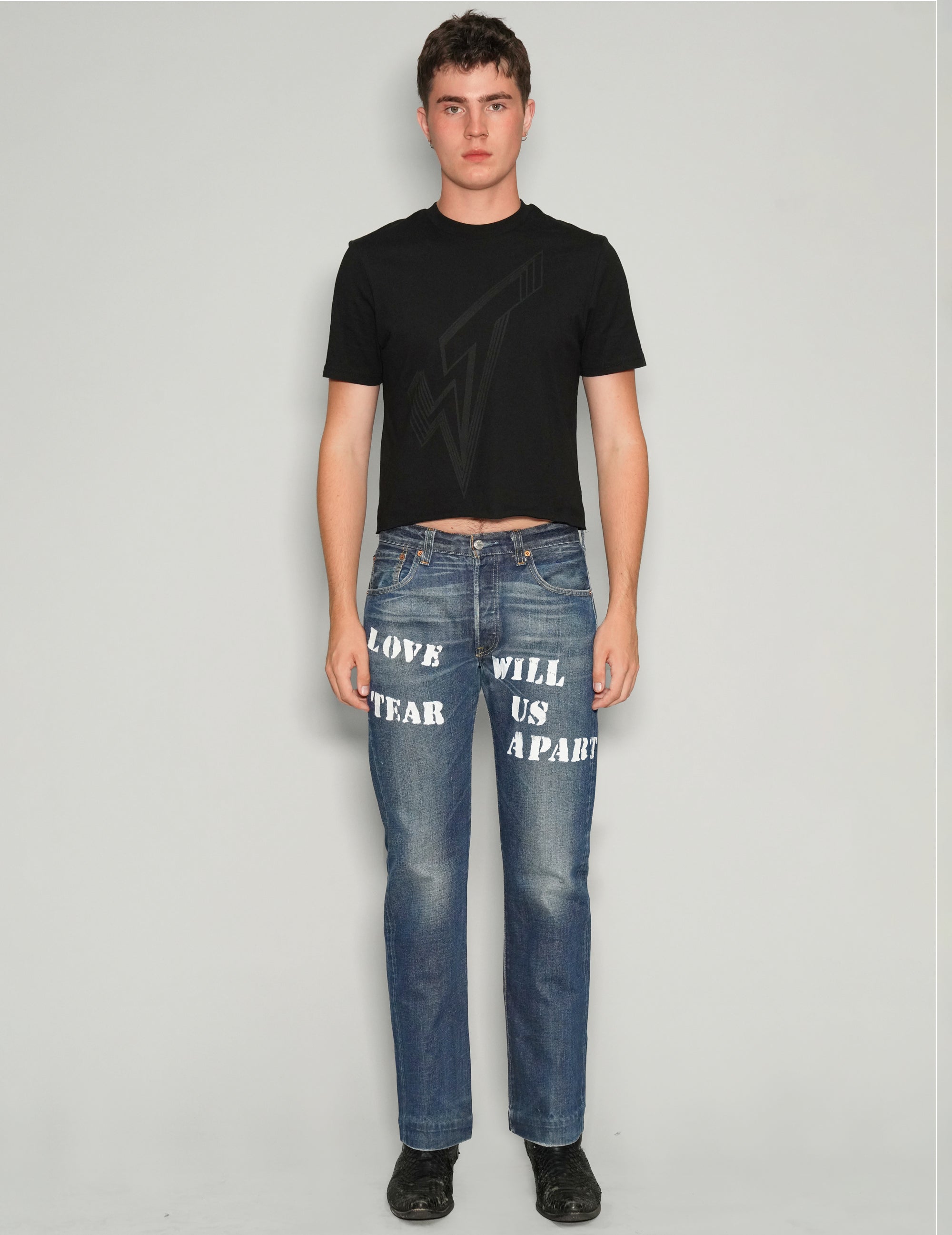 Men's Vintage Blue Jeans with Graphic Print | Stuart Trevor