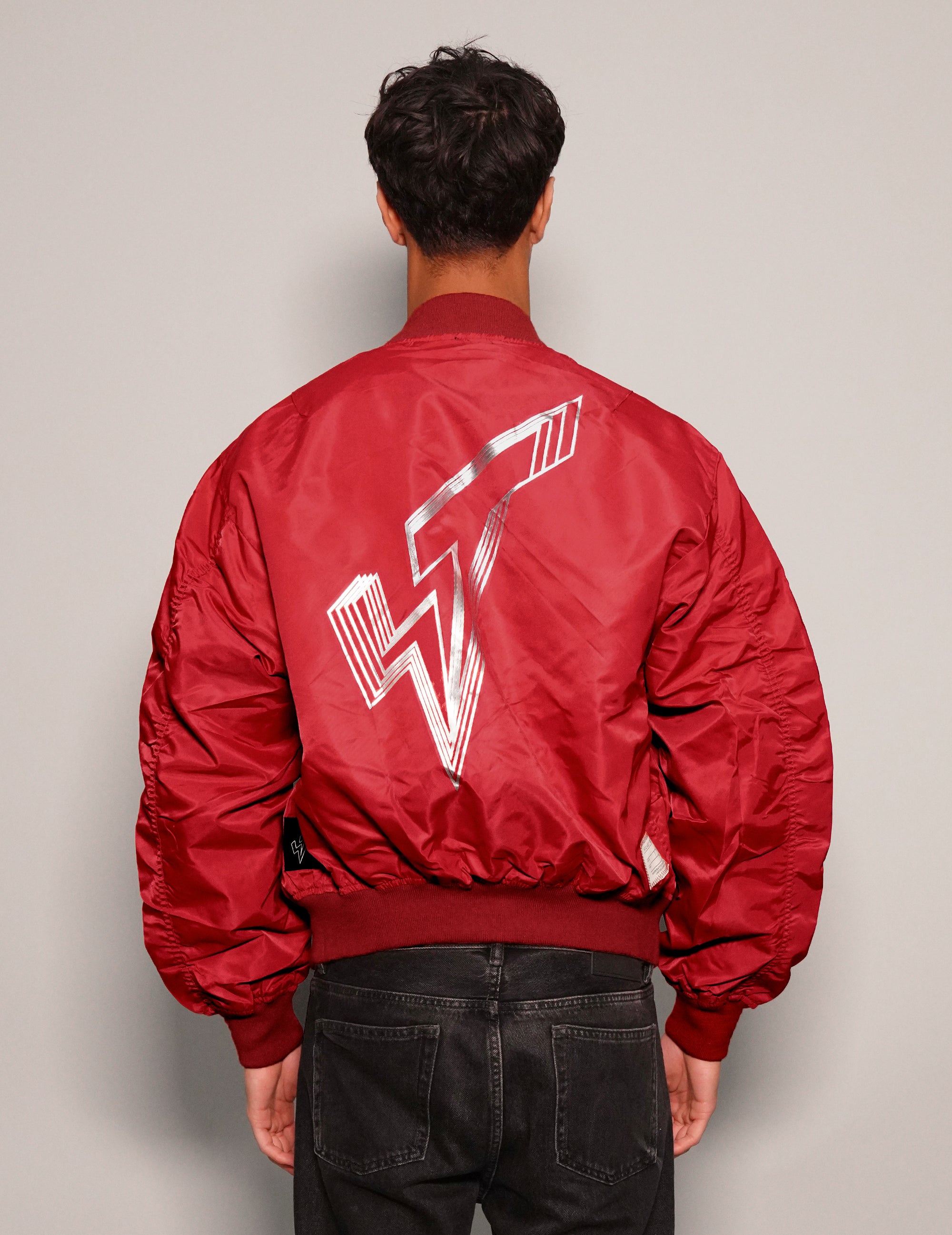 Men's Vintage Lightweight Bomber Jacket in Red | Stuart Trevor