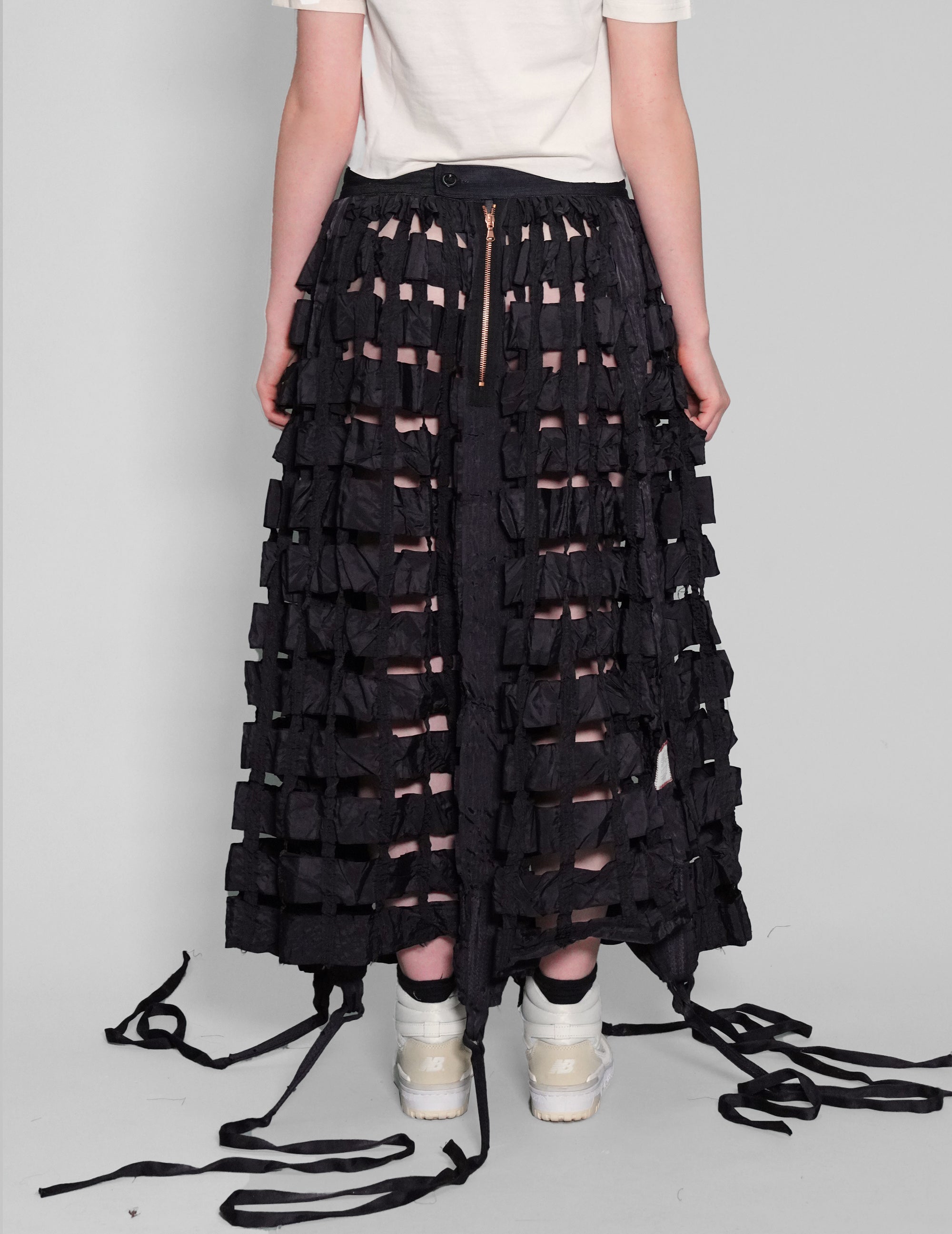 Parachute Skirt with Tassels - Black or White