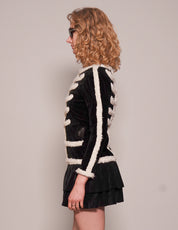 Women's Vintage Black Velvet Dress with Fur Trim | Stuart Trevor