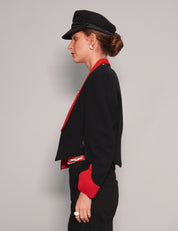 Women's Vintage Military Guards Jacket in Black & Red | Stuart Trevor