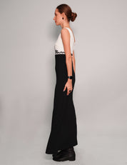 Women's Vintage Two-Tone Maxi Sequin Dress in Black & White | Stuart Trevor
