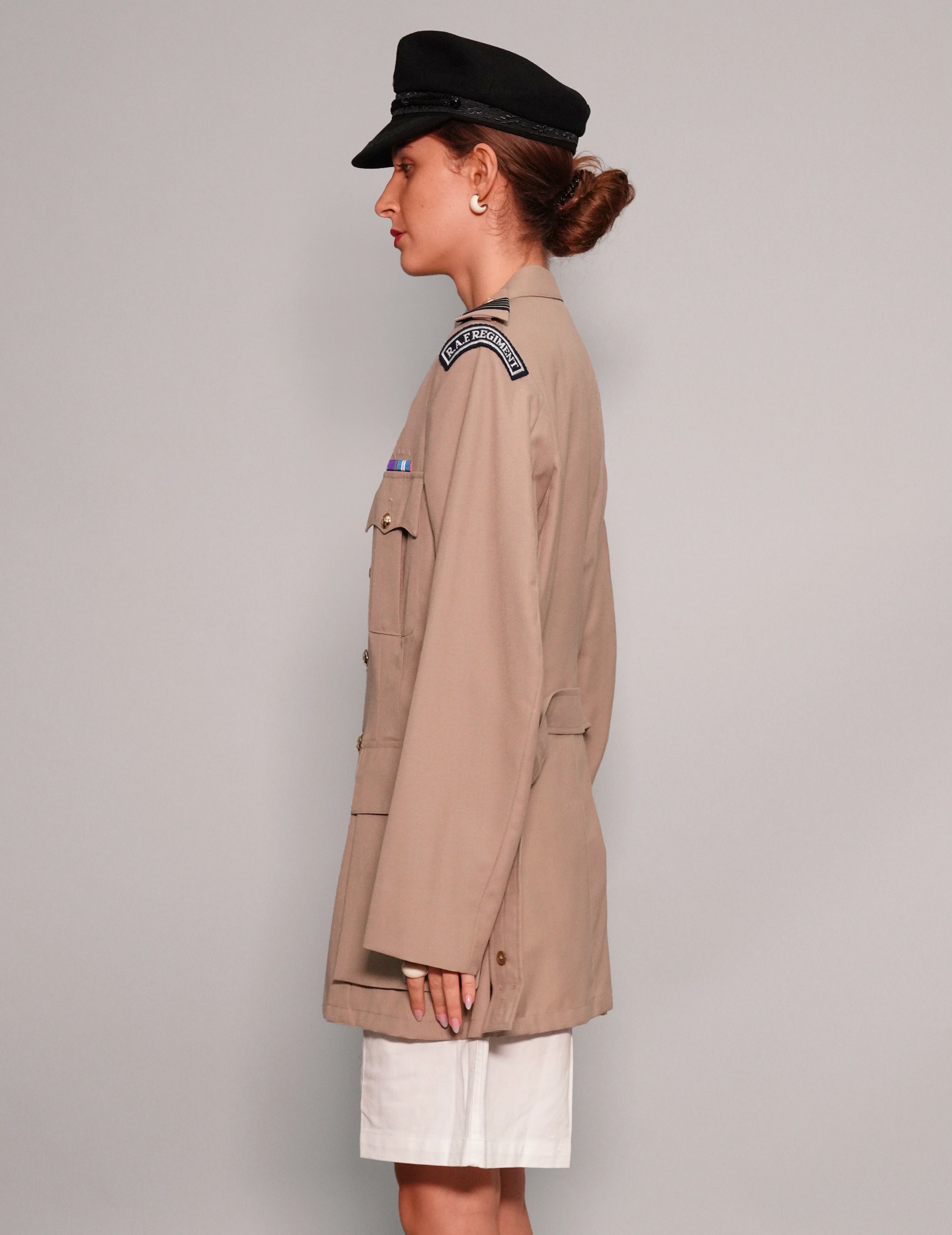 Women's Vintage Military RAF Blazer in Beige | Stuart Trevor