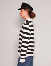 Women's Vintage Rugby Shirt with Black and White Stripes | Stuart Trevor