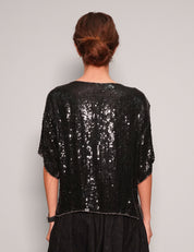 Women's Vintage Black Sequin Top | Stuart Trevor