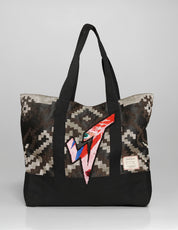 ST Tote Bag – Geometrischer Baumwoll-Jacquard in Braun