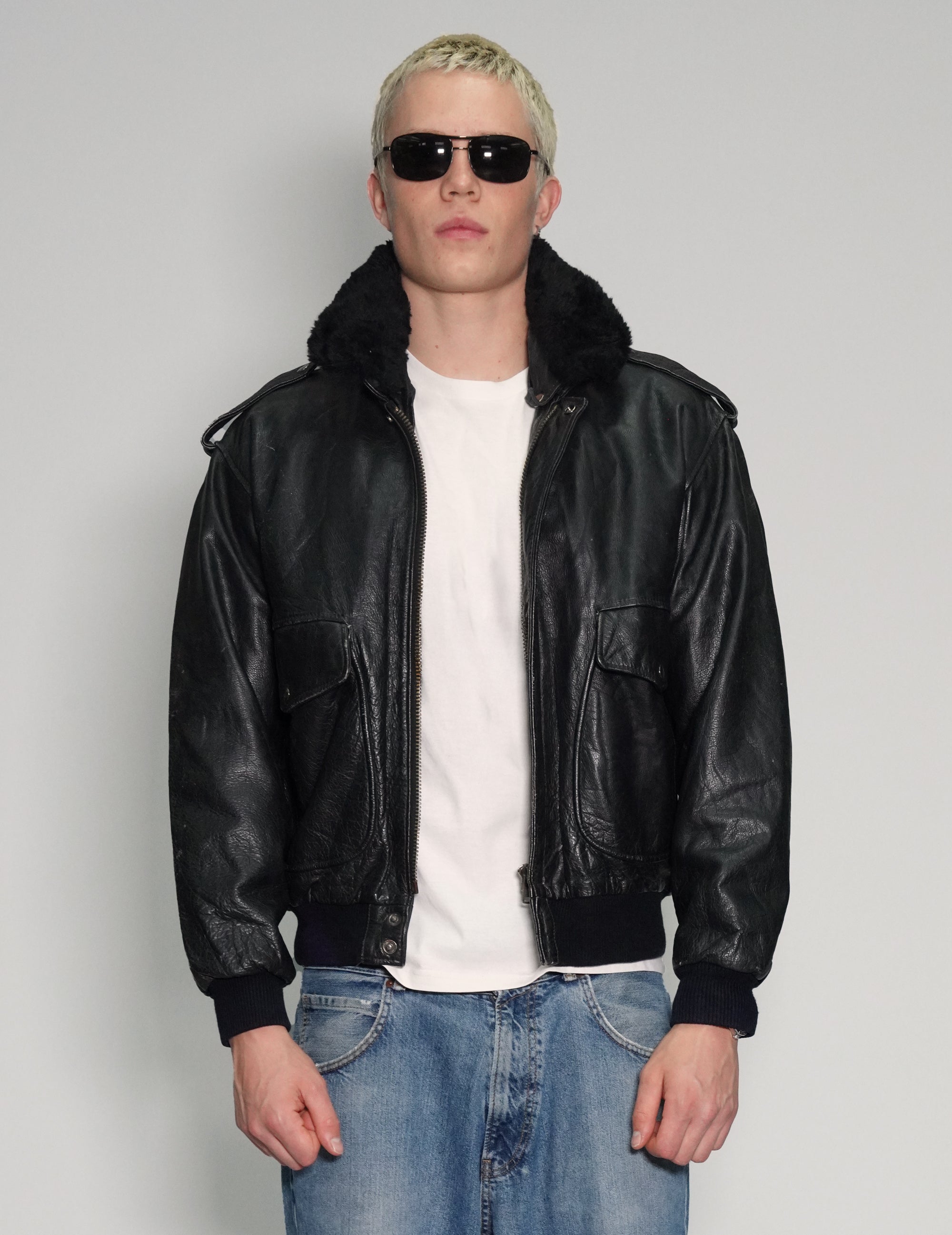 Nappa Leather Bomber Jacket