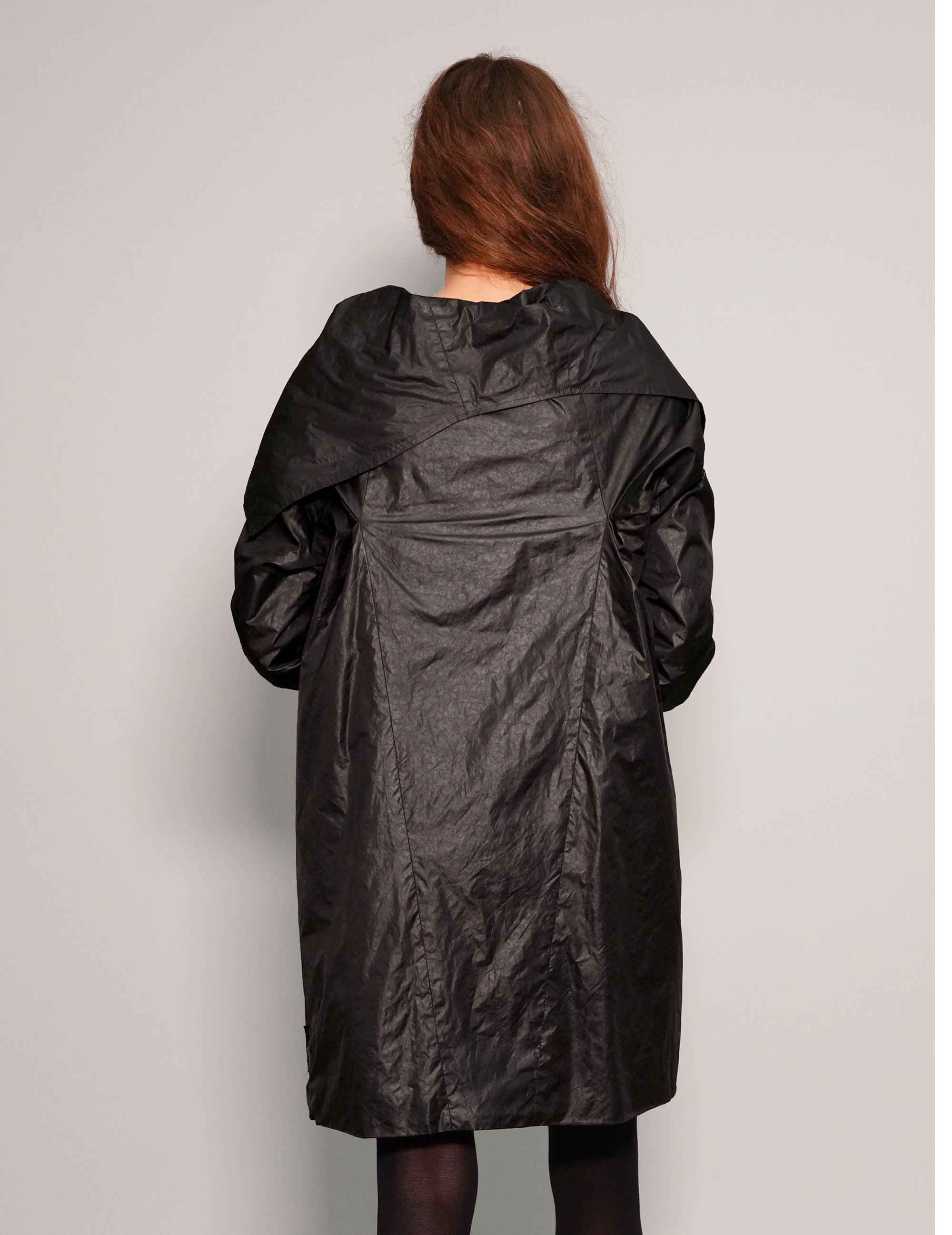 Women's Black Trench Coat Rain Mac in Black | Stuart Trevor