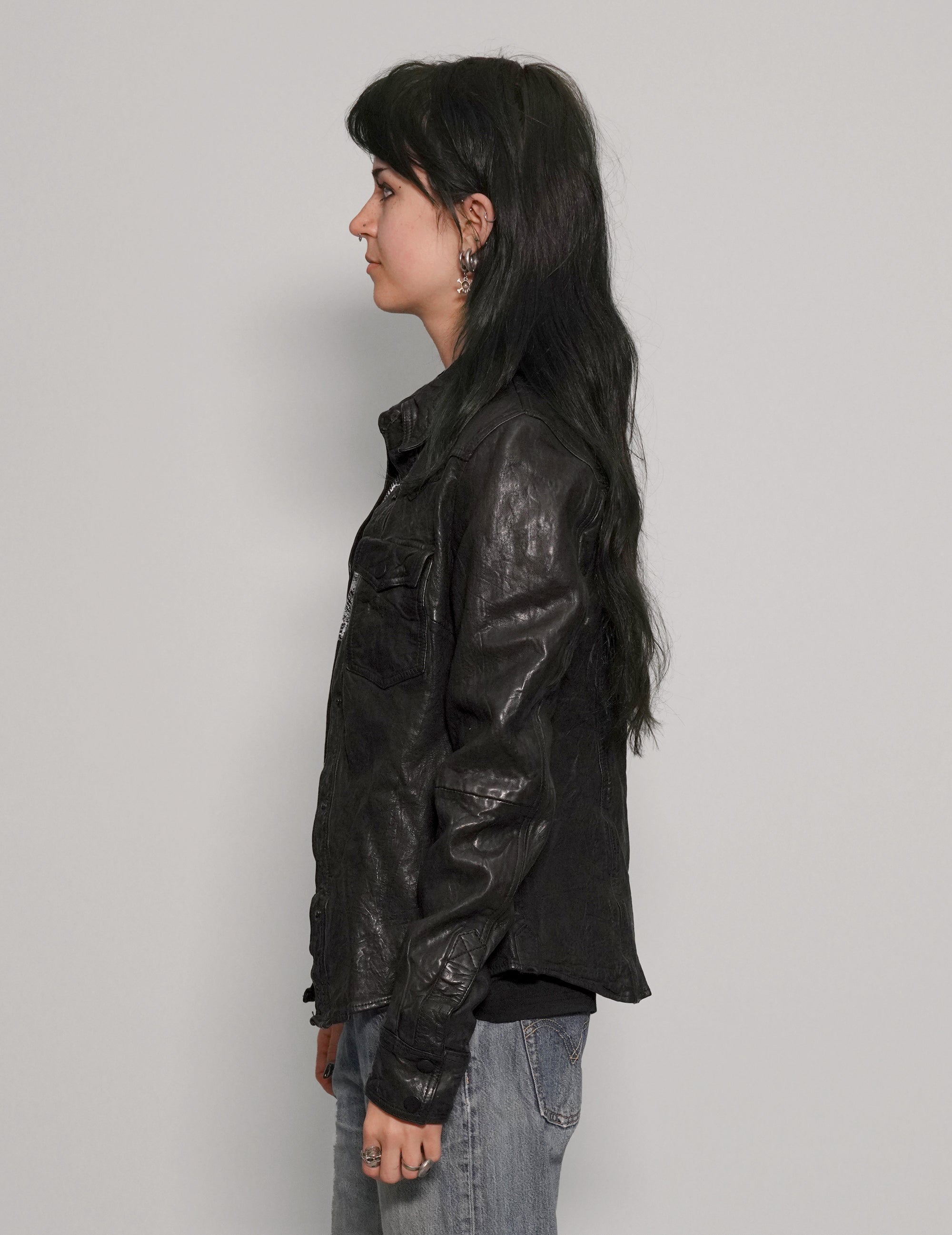 Women's Vintage Black Leather Jacket | Stuart Trevor