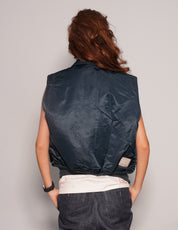 Women's Lightweight Bomber Gilet Jacket in Navy Blue | Stuart Trevor