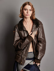 Vintage Recruiter Brown Leather Jacket