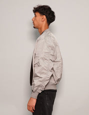 Men's Vintage Lightweight Bomber Jacket in Light Grey | Stuart Trevor