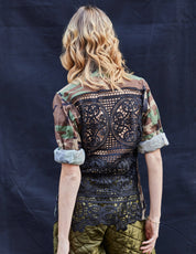 Party Back Shirt - Black Lace - Camo