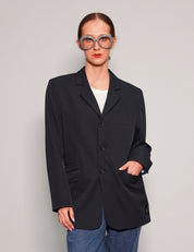 Women's Vintage Black Blazer with Gold Sequin Sheer Back | Stuart Trevor