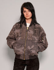 MA 1 Patched Bomber in Grey Camo