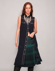Women's Vintage Sleeveless Shirt Maxi Dress in Black | Stuart Trevor