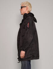 Tactical Utility Parka With Silver ST Logo in Black