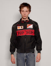 Men's Vintage Ferrari Racing Jacket in Black | Stuart Trevor