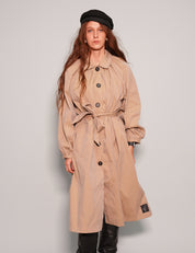 Women's Belted Mac Trench Coat in Beige | Stuart Trevor