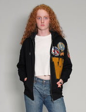 LIMITED EDITION Patched Zip Hoodie in Black